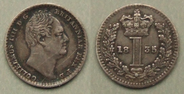 William IV, 1835 Maundy penny
